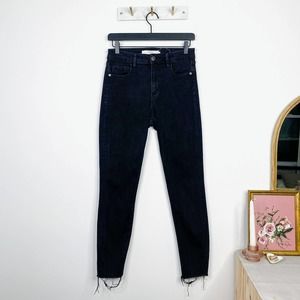 HIDDEN black denim raw distressed hem skinny jeans 27